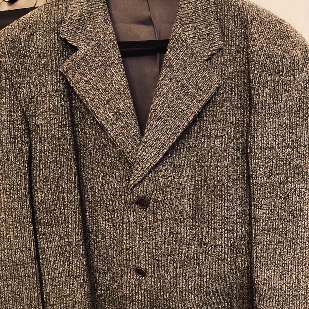 Mens suit jacket, soft tweed, wool, grey